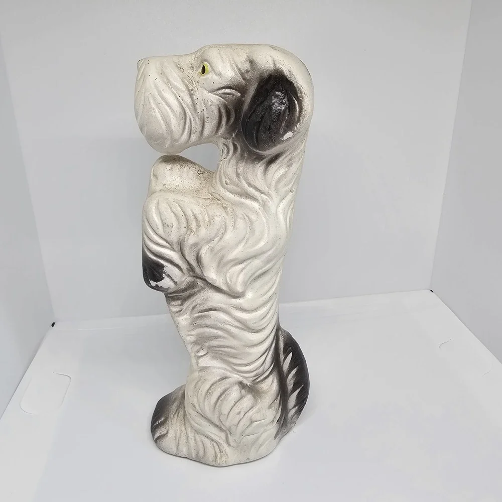 Vintage Hand Painted Japanese Plaster Dog Figurine 6 inch‎ Terrier Animal Statue - Picture 4 of 8